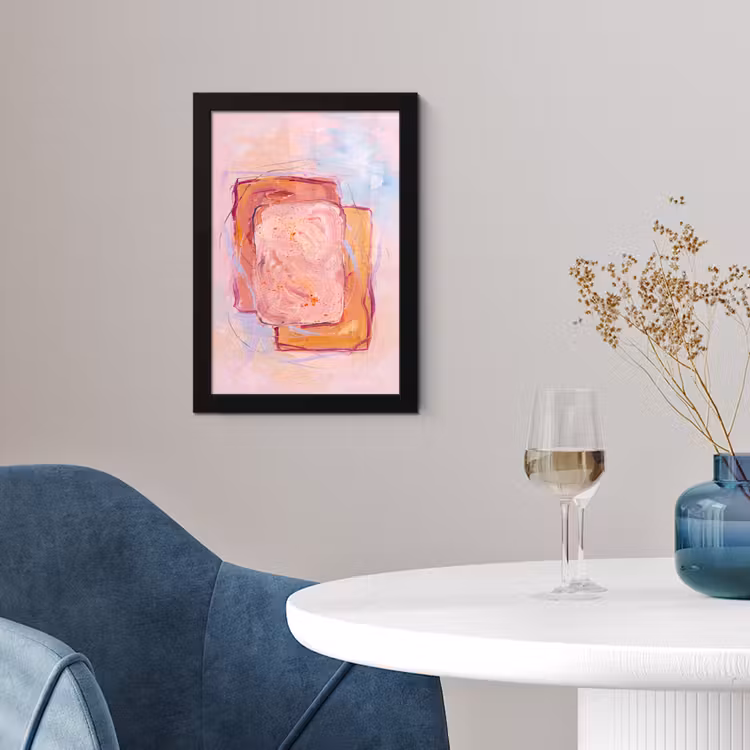 Poster met lijst - Abstract - Vormen - Modern - Roze — 2