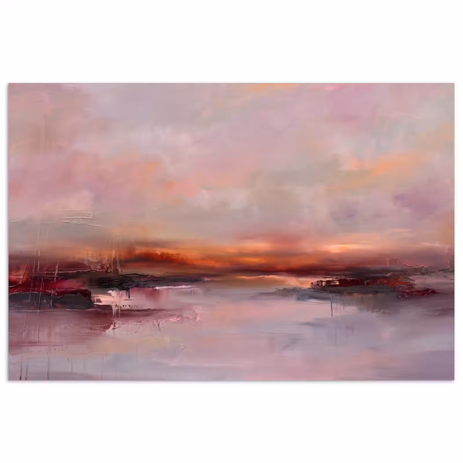 Poster - Landschap - Zonsondergang - Abstract - Modern - Roze — 1
