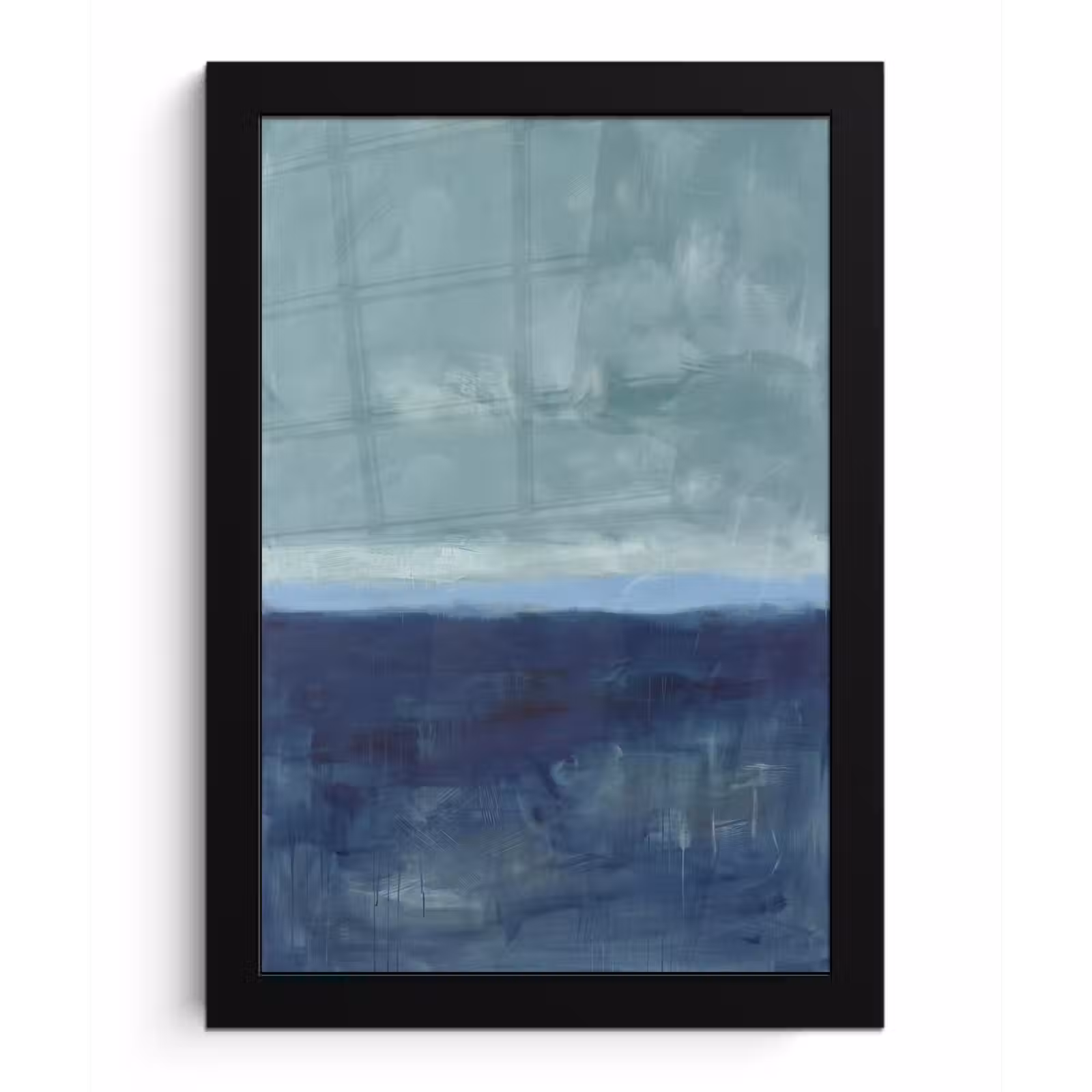 Poster met lijst - Abstract - Lagen - Rust - Modern - Blauw — 1