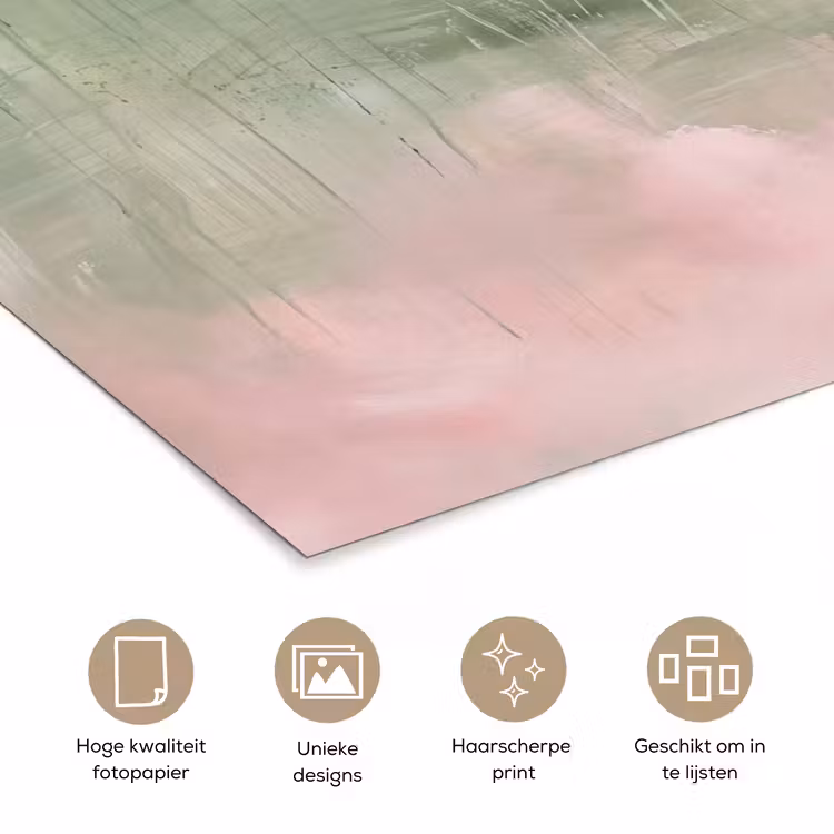Poster - Kunst - Abstract - Modern - Groen - Roze — 5