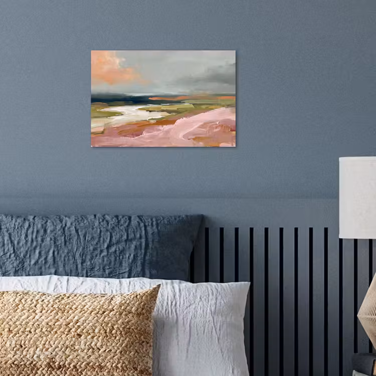 Poster - Landschap - Rivier - Abstract - Roze - Groen — 3