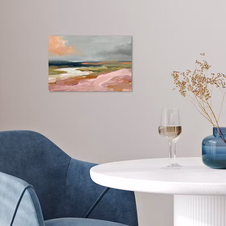 Poster - Landschap - Rivier - Abstract - Roze - Groen — 4