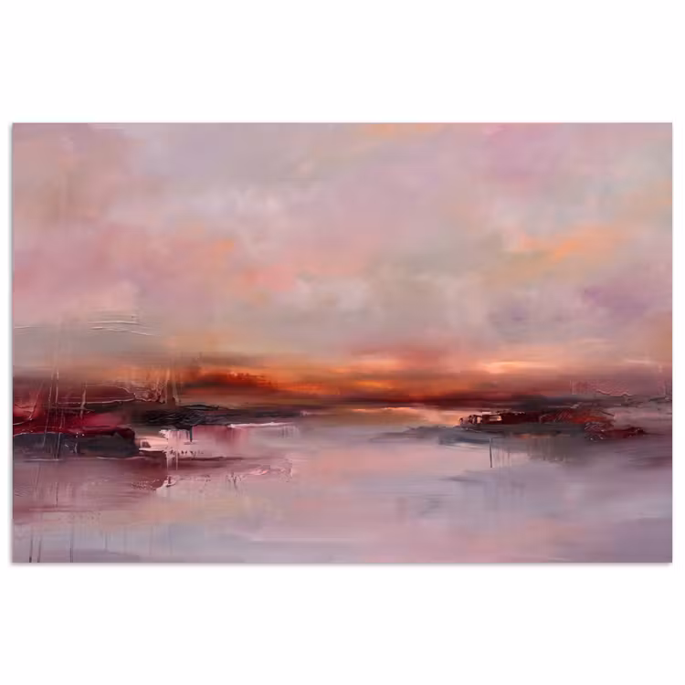 Poster - Landschap - Zonsondergang - Abstract - Modern - Roze — 1