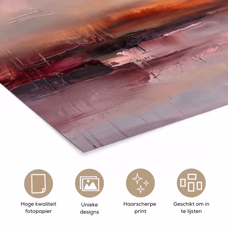 Poster - Landschap - Zonsondergang - Abstract - Modern - Roze — 5