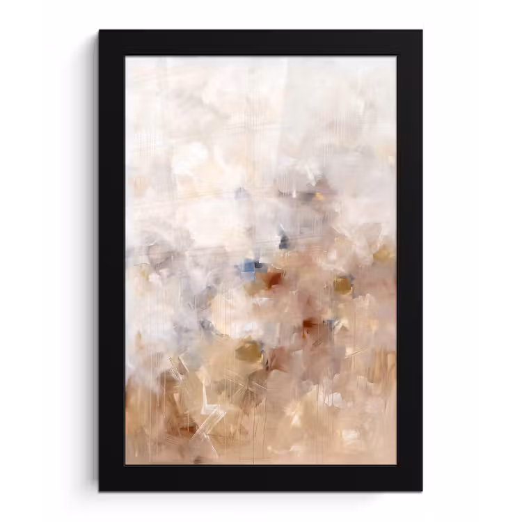 Poster met lijst - Abstract - Borstelstreken - Modern - Beige - Kunst — 1