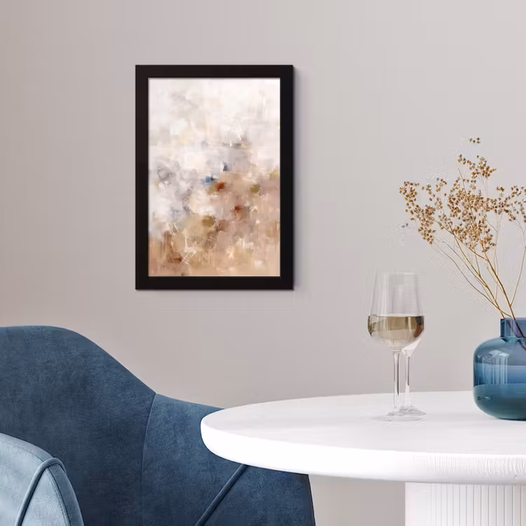 Poster met lijst - Abstract - Borstelstreken - Modern - Beige - Kunst — 2