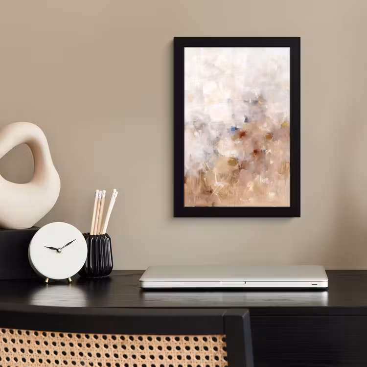 Poster met lijst - Abstract - Borstelstreken - Modern - Beige - Kunst — 3