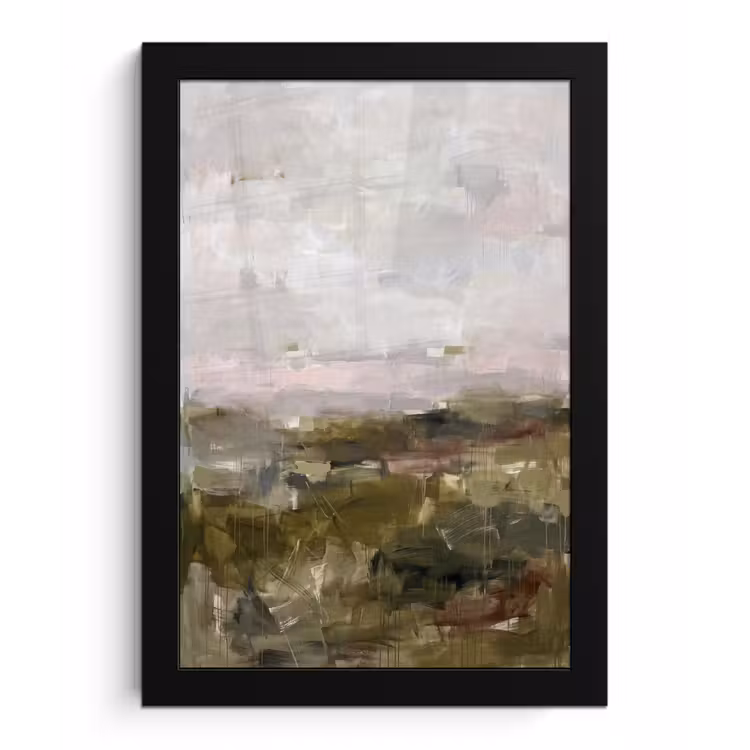Poster met lijst - Abstract - Gelaagd - Kunst - Modern - Grijs-Groen — 1