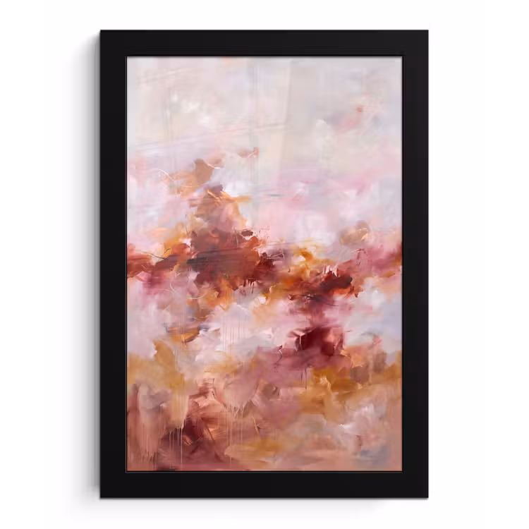 Poster met lijst - Abstract - Kleurrijk - Kunst - Modern - Roze-Rood — 1