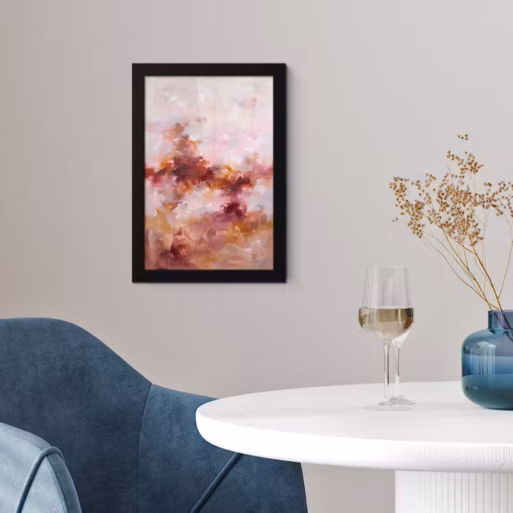 Poster met lijst - Abstract - Kleurrijk - Kunst - Modern - Roze-Rood — 2