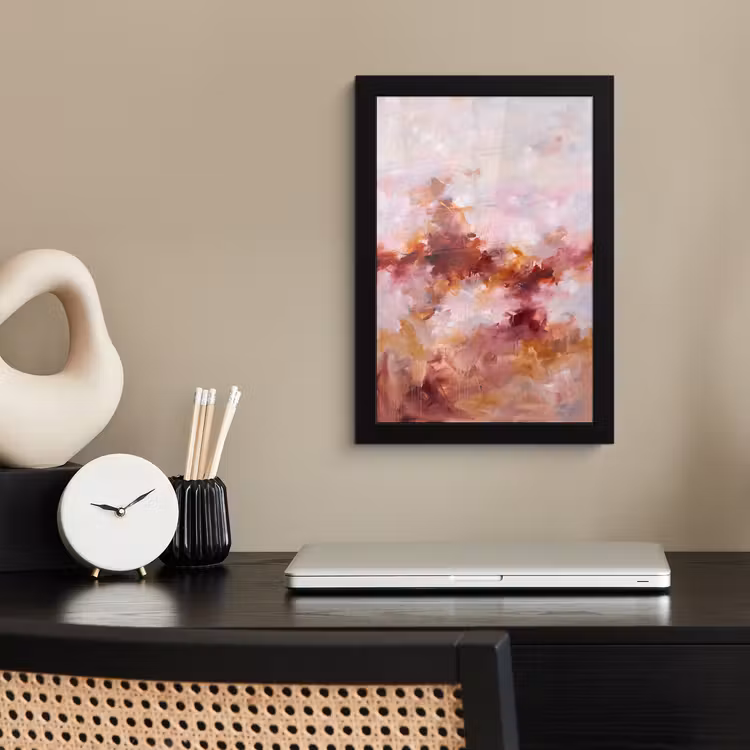Poster met lijst - Abstract - Kleurrijk - Kunst - Modern - Roze-Rood — 3