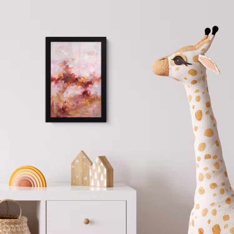 Poster met lijst - Abstract - Kleurrijk - Kunst - Modern - Roze-Rood — 5