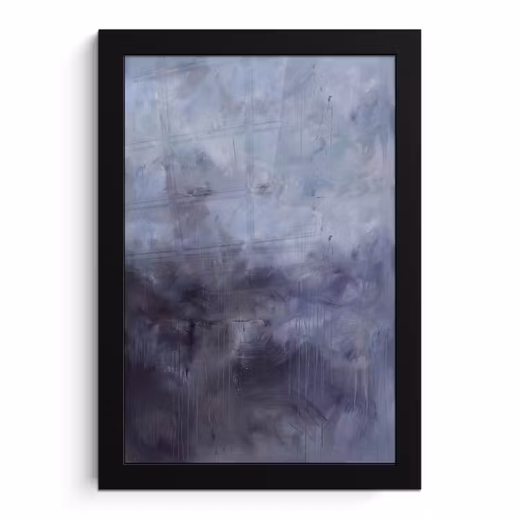 Poster met lijst - Abstract - Kwaststreken - Modern - Kunst - Grijs — 1