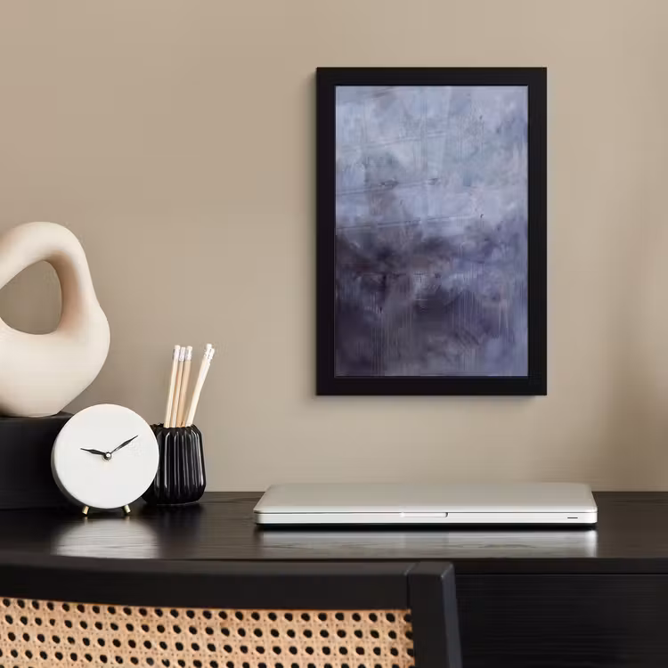 Poster met lijst - Abstract - Kwaststreken - Modern - Kunst - Grijs — 3