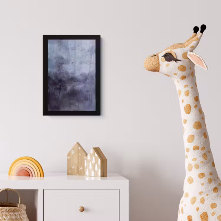 Poster met lijst - Abstract - Kwaststreken - Modern - Kunst - Grijs — 5