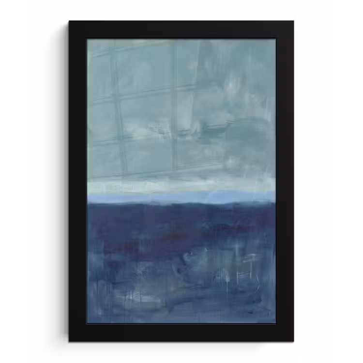 Poster met lijst - Abstract - Lagen - Rust - Modern - Blauw — 1