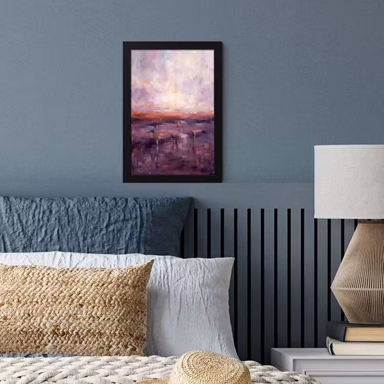 Poster met lijst - Abstract - Landschap - Modern - Paars - Oranje — 4