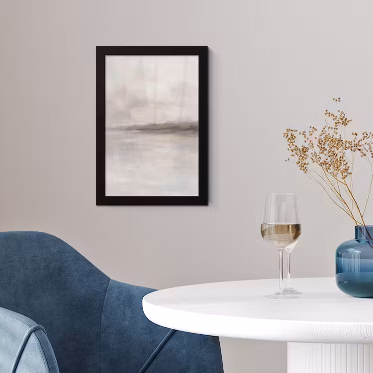 Poster met lijst - Abstract - Landschap - Nevel - Modern - Grijs — 2
