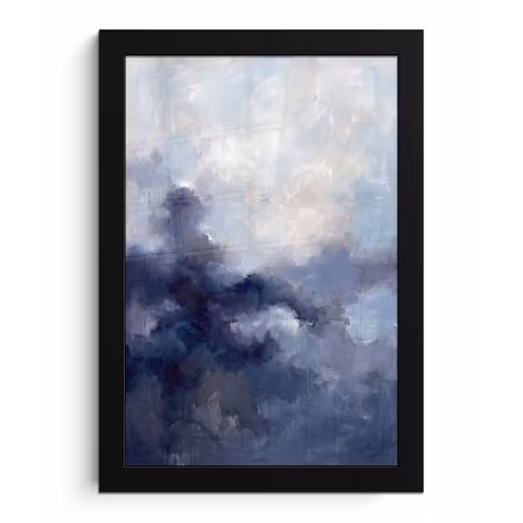 Poster met lijst - Abstract - Wolken - Modern - Blauw - Kunst — 1