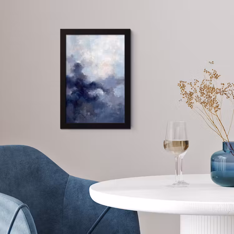 Poster met lijst - Abstract - Wolken - Modern - Blauw - Kunst — 2