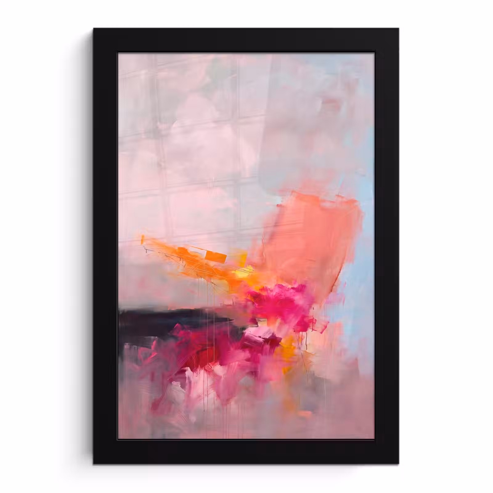 Poster met lijst - Abstract - Kleurrijk - Modern - Roze — 1