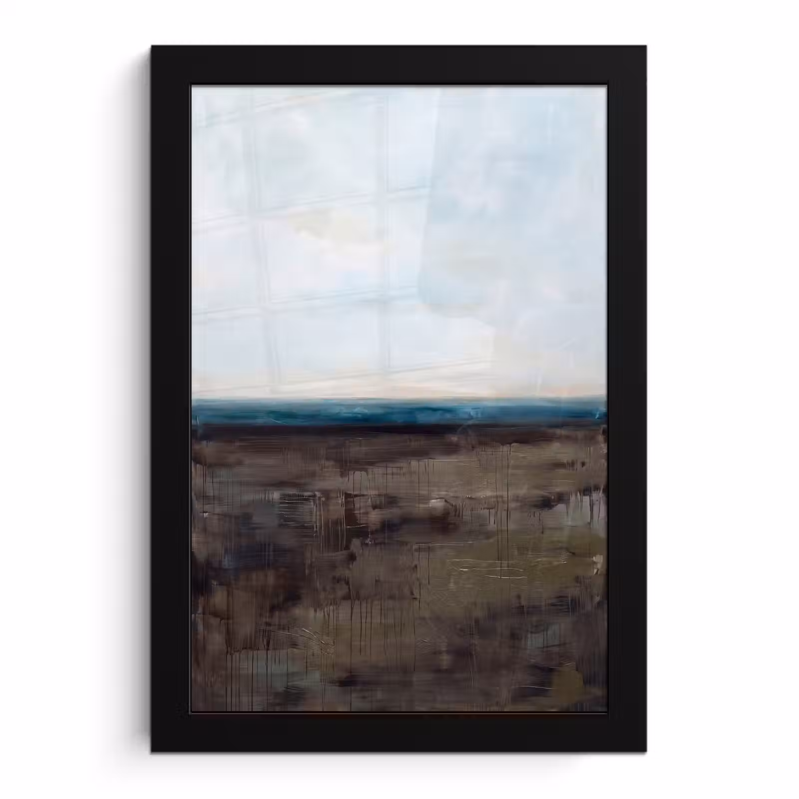 Poster met lijst - Abstract - Landschap - Horizon - Blauw - Modern — 1