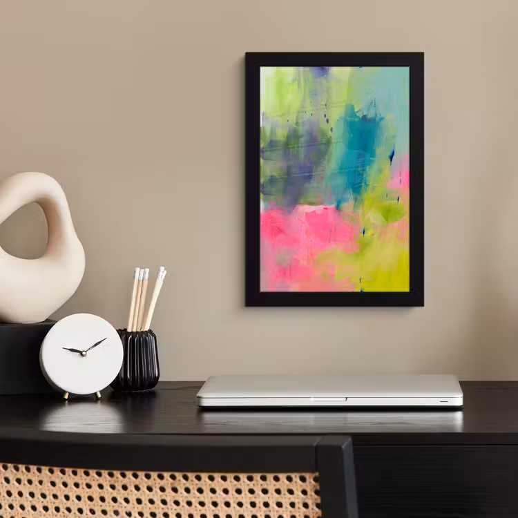 Poster met lijst - Abstract - Kleuren - Modern - Groen - Roze — 3