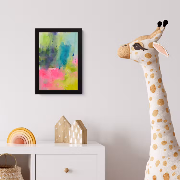 Poster met lijst - Abstract - Kleuren - Modern - Groen - Roze — 5