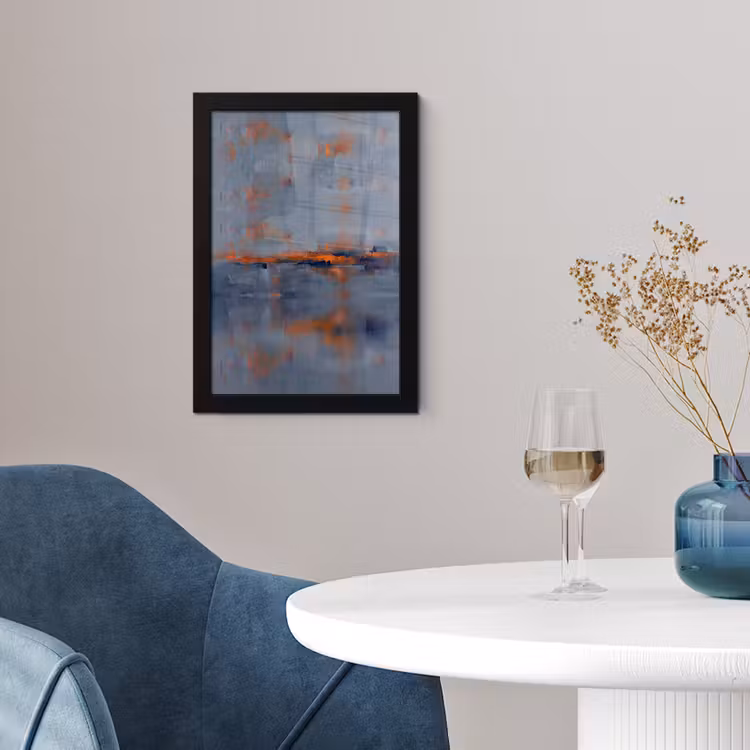 Poster met lijst - Abstract - Kleuren - Modern - Oranje - Grijs — 2