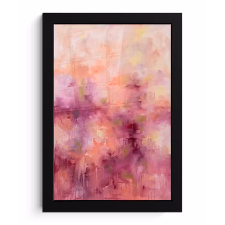 Poster met lijst - Abstract - Kleuren - Modern - Roze - Paars — 1