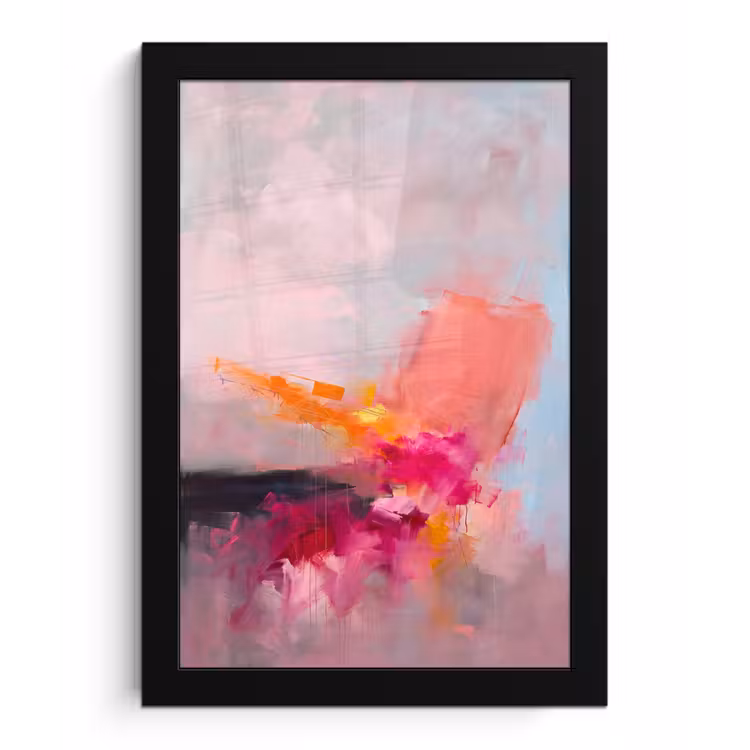 Poster met lijst - Abstract - Kleurrijk - Modern - Roze — 1