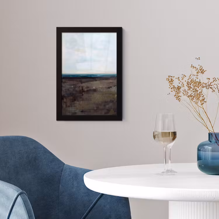 Poster met lijst - Abstract - Landschap - Horizon - Blauw - Modern — 2