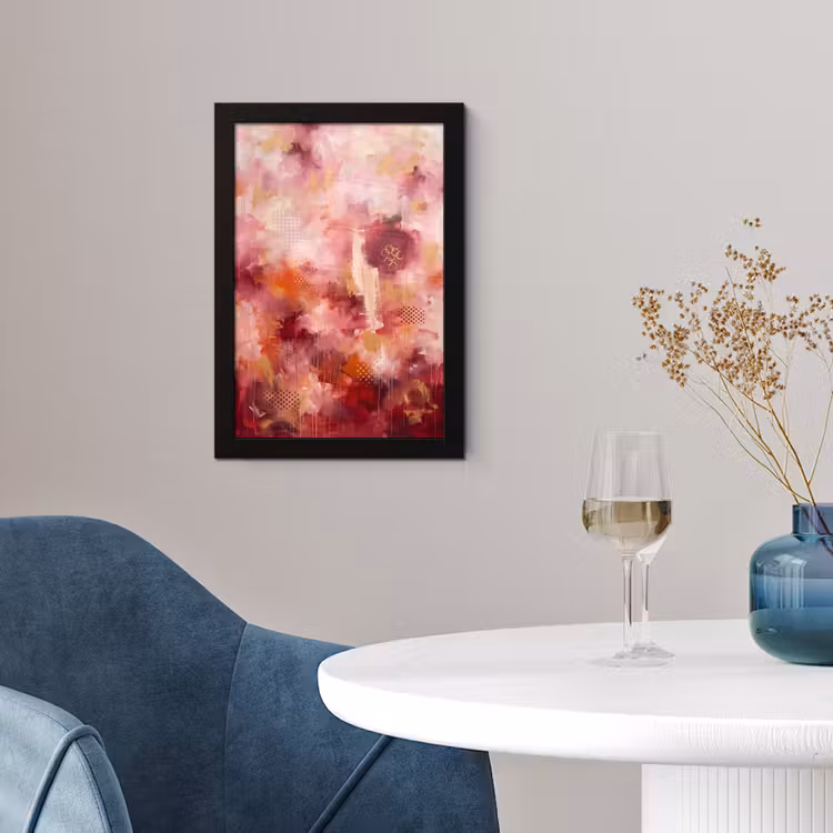 Poster met lijst - Abstract - Rood - Goud - Modern - Kunst — 2