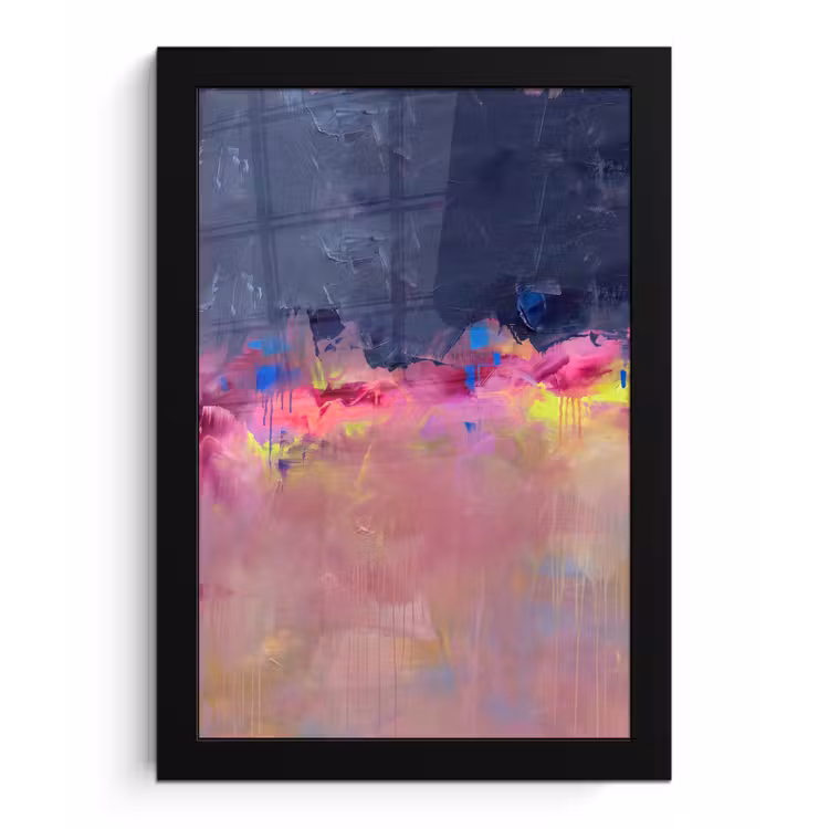 Poster met lijst - Abstract - Textuur - Kleuren - Modern - Roze — 1
