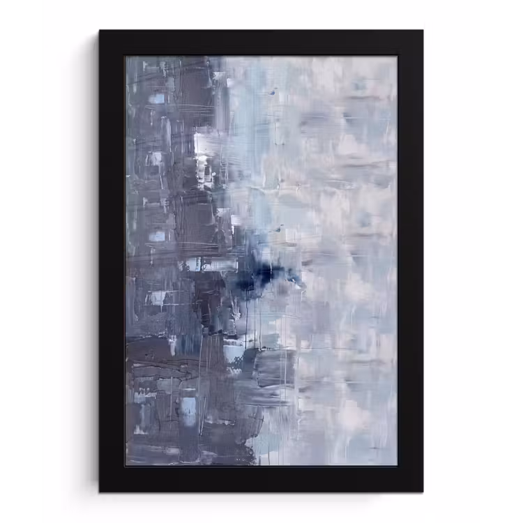 Poster met lijst - Abstract - Textuur - Kunst - Modern - Blauw — 1