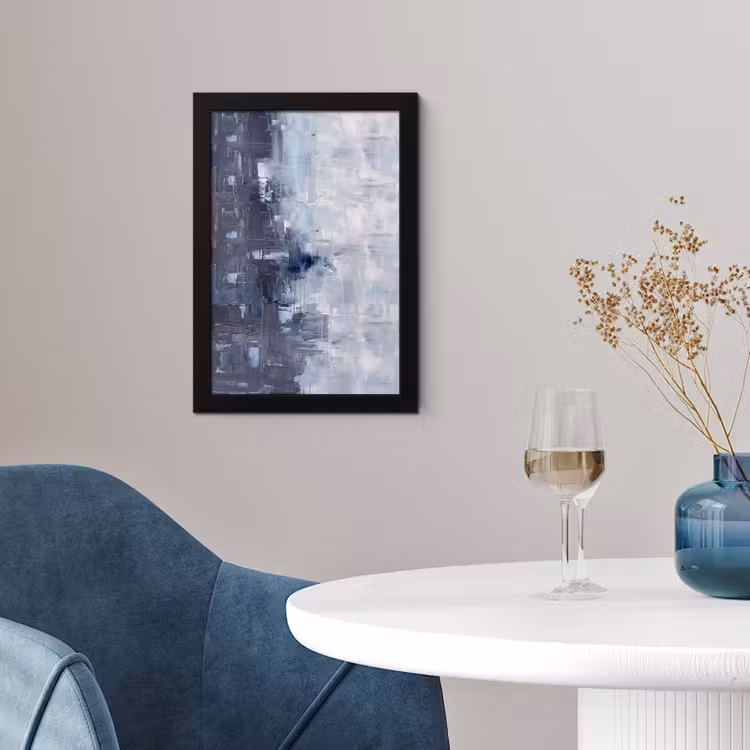 Poster met lijst - Abstract - Textuur - Kunst - Modern - Blauw — 2