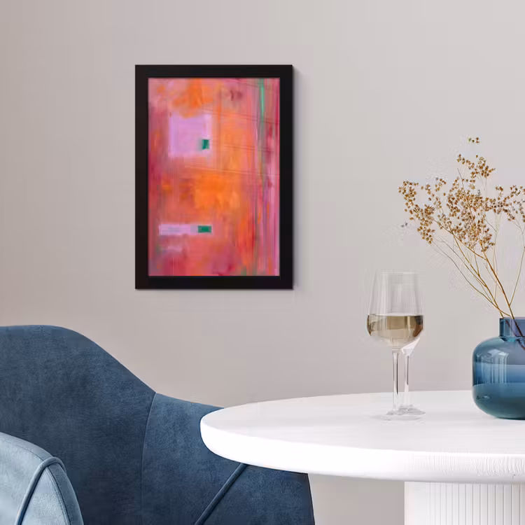 Poster met lijst - Abstract - Vlakken - Kunst - Modern - Oranje — 2