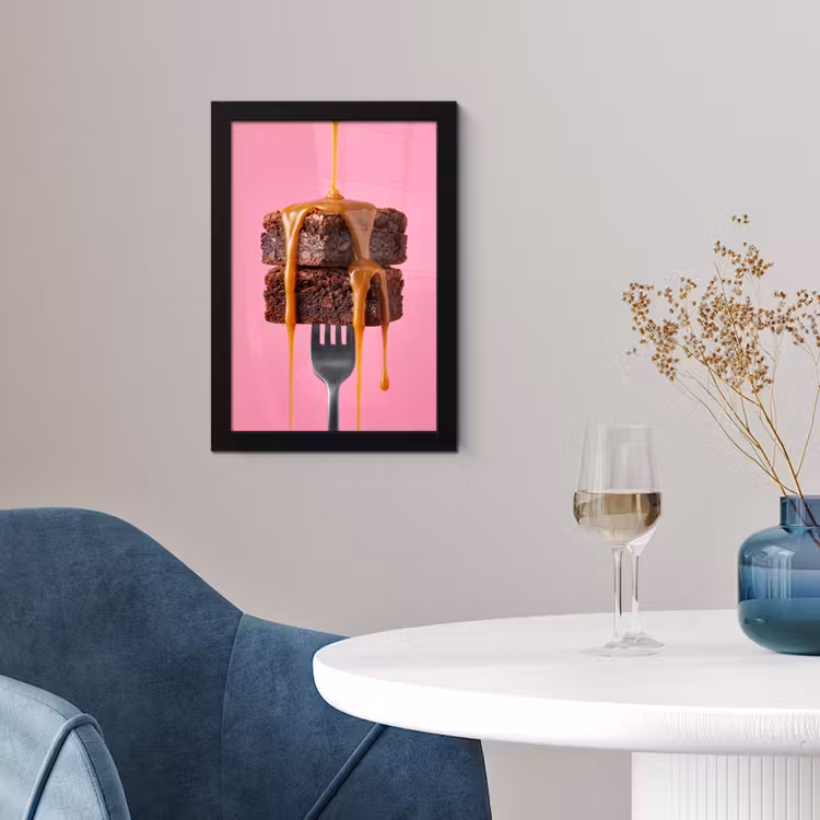 Poster met lijst - Brownie - Karamel - Eten — 2
