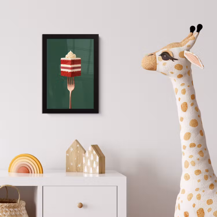Poster met lijst - Cake - Vork - Rood — 5