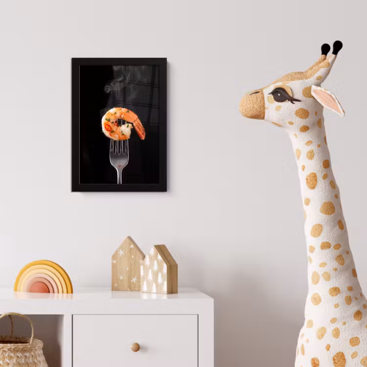 Poster met lijst - Eten - Garnaal - Vork — 5