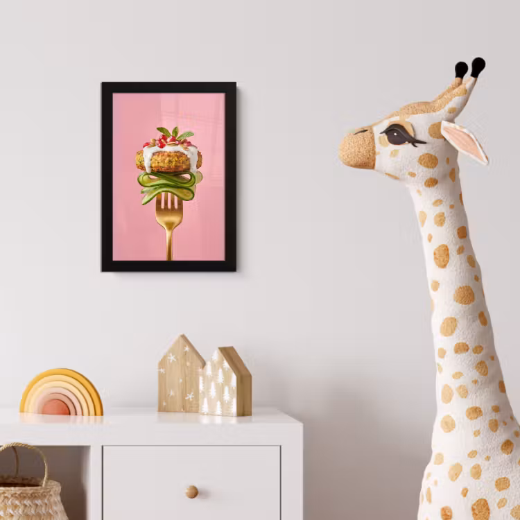 Poster met lijst - Eten - Vork - Roze — 5