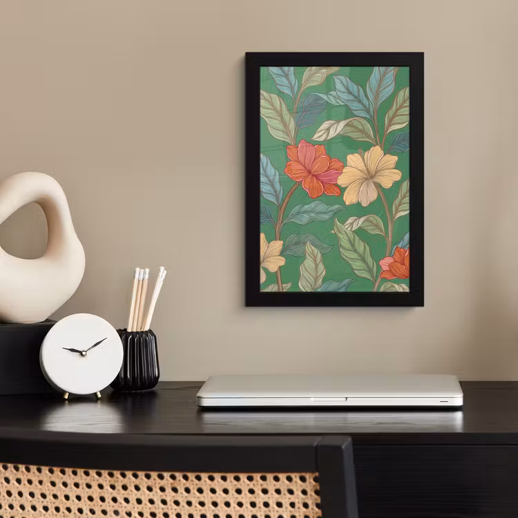 Poster met lijst - Bloemen - Groen - Illustratie — 3