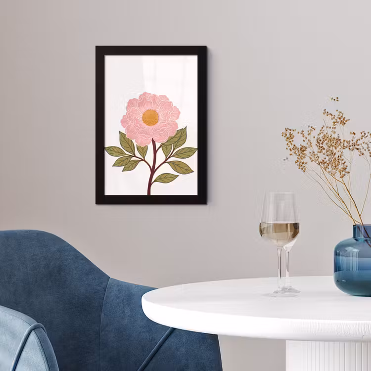 Poster met lijst - Bloemen - Roze - Illustratie — 2