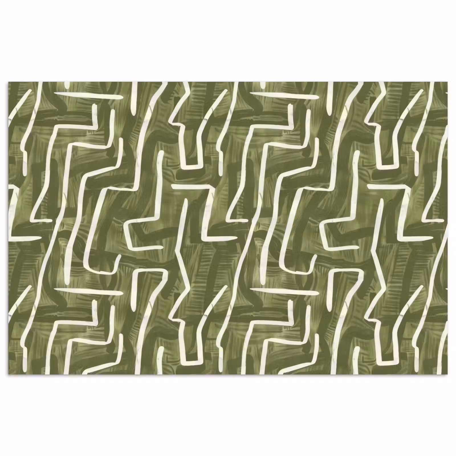 Poster - Groen - Abstract - Penseelstreken - Patroon — 1