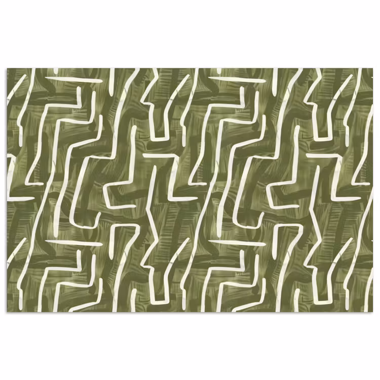 Poster - Groen - Abstract - Penseelstreken - Patroon — 1