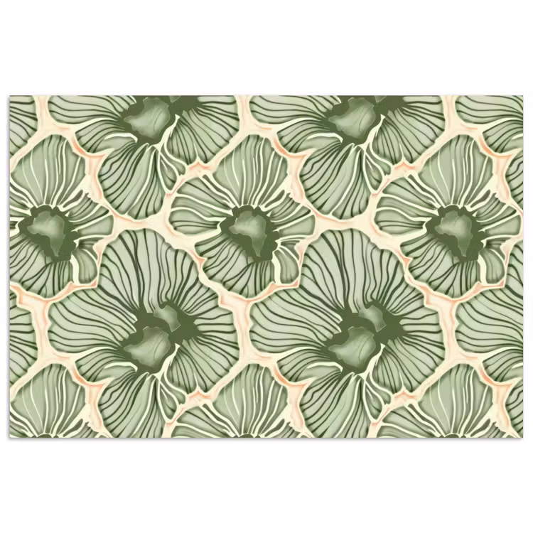 Poster - Groen - Botanisch - Bloemen - Organisch - Patroon — 1