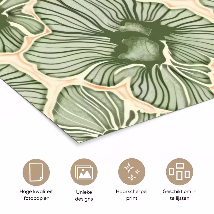 Poster - Groen - Botanisch - Bloemen - Organisch - Patroon — 5
