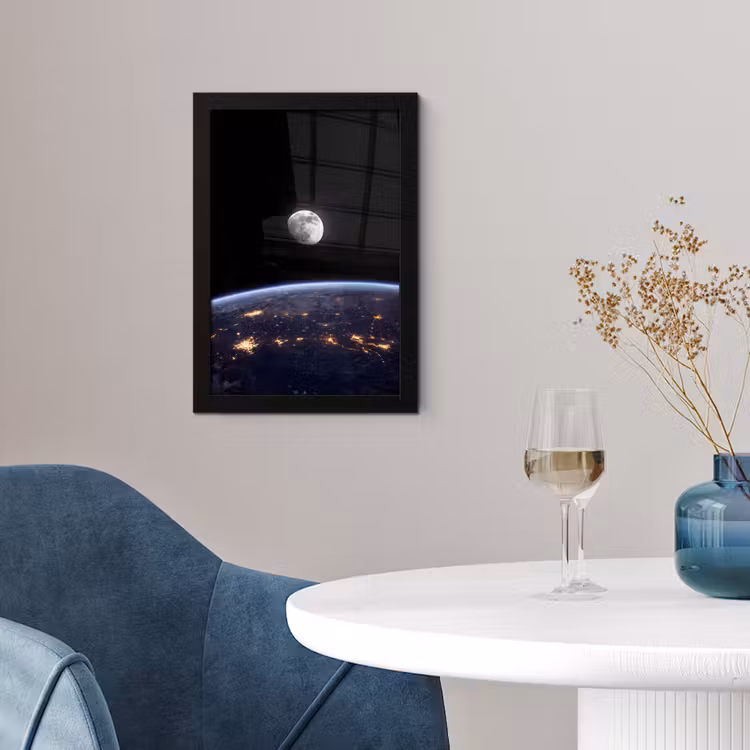 Poster met lijst - Aarde - Nacht - Ruimte — 2