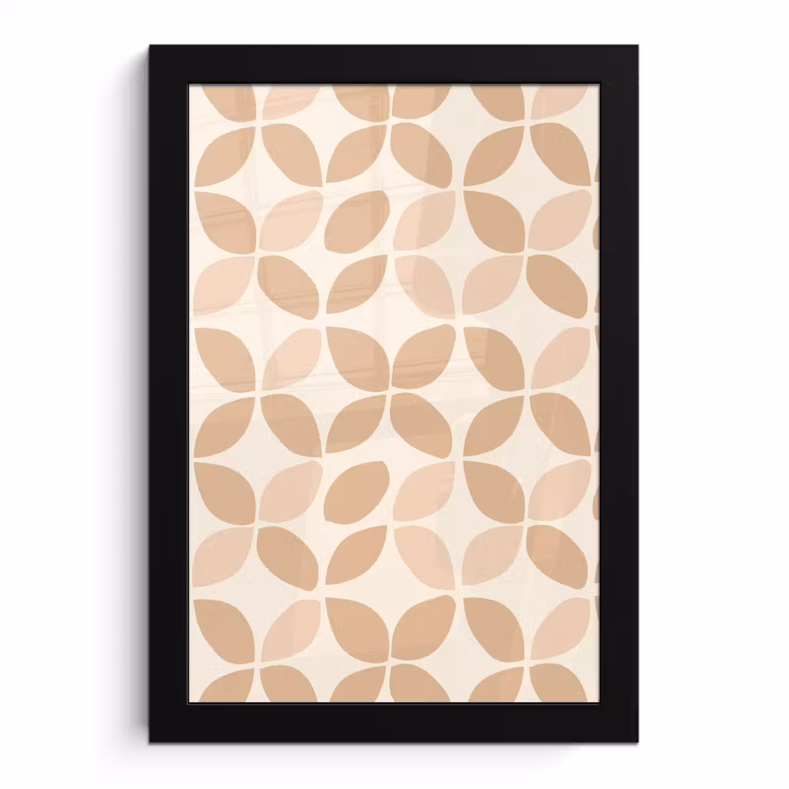 Poster met lijst - Beige - Bladeren - Minimalistisch - Patroon — 1