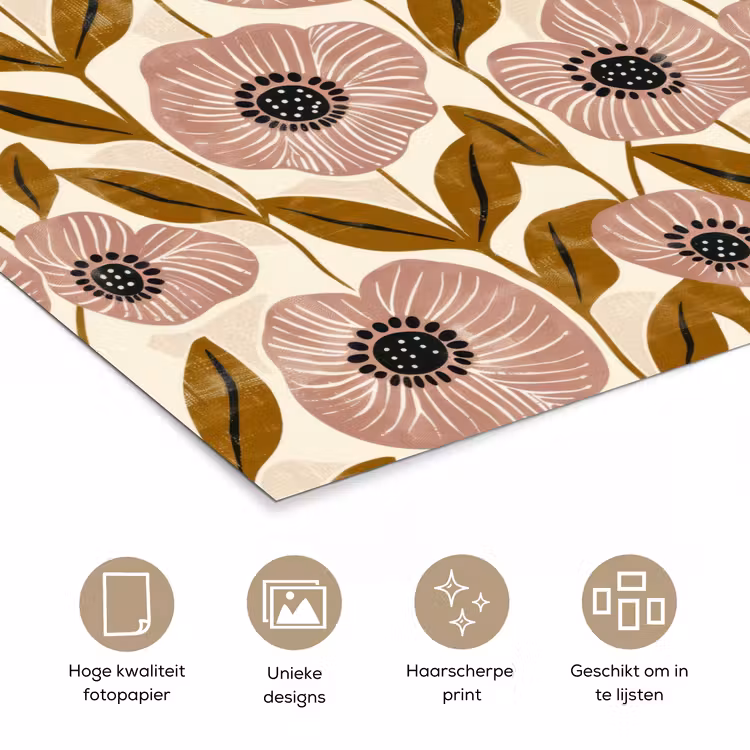 Poster - Dustyroze - Bloemen - Grafisch - Patroon — 5